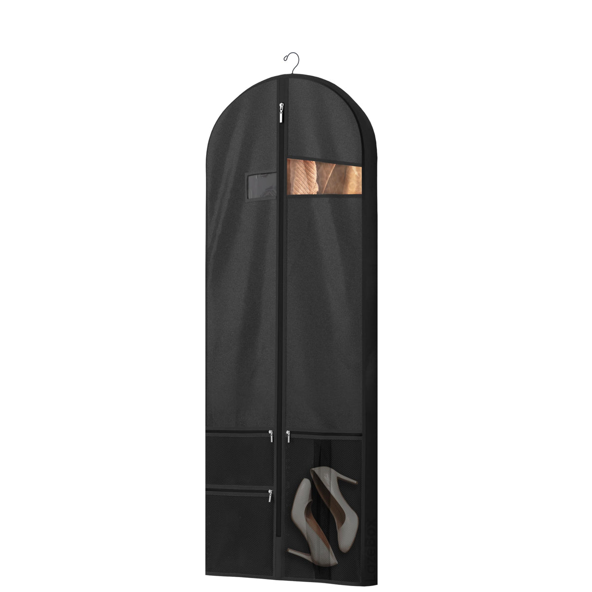 Lazebox 43" Travel Garment Bag with Accessories Zipper Pocket, Heavy Duty Suit Bag for Suits, Tuxedos, Dresses, Coats, Blue, 1 pack