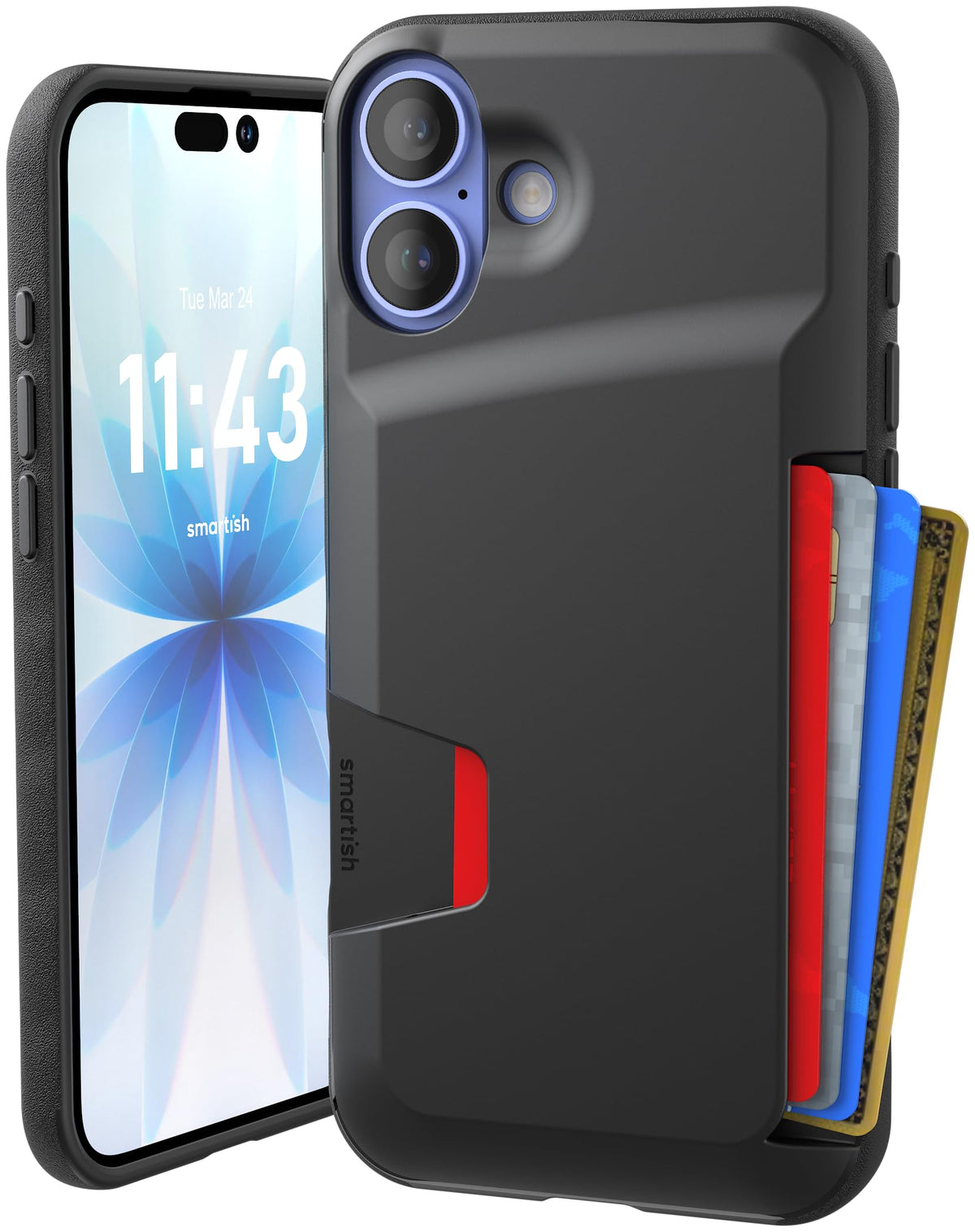 Smartish iPhone 18 Pro/17 Pro Wallet Case, Wallet Slayer Vol 1, Black