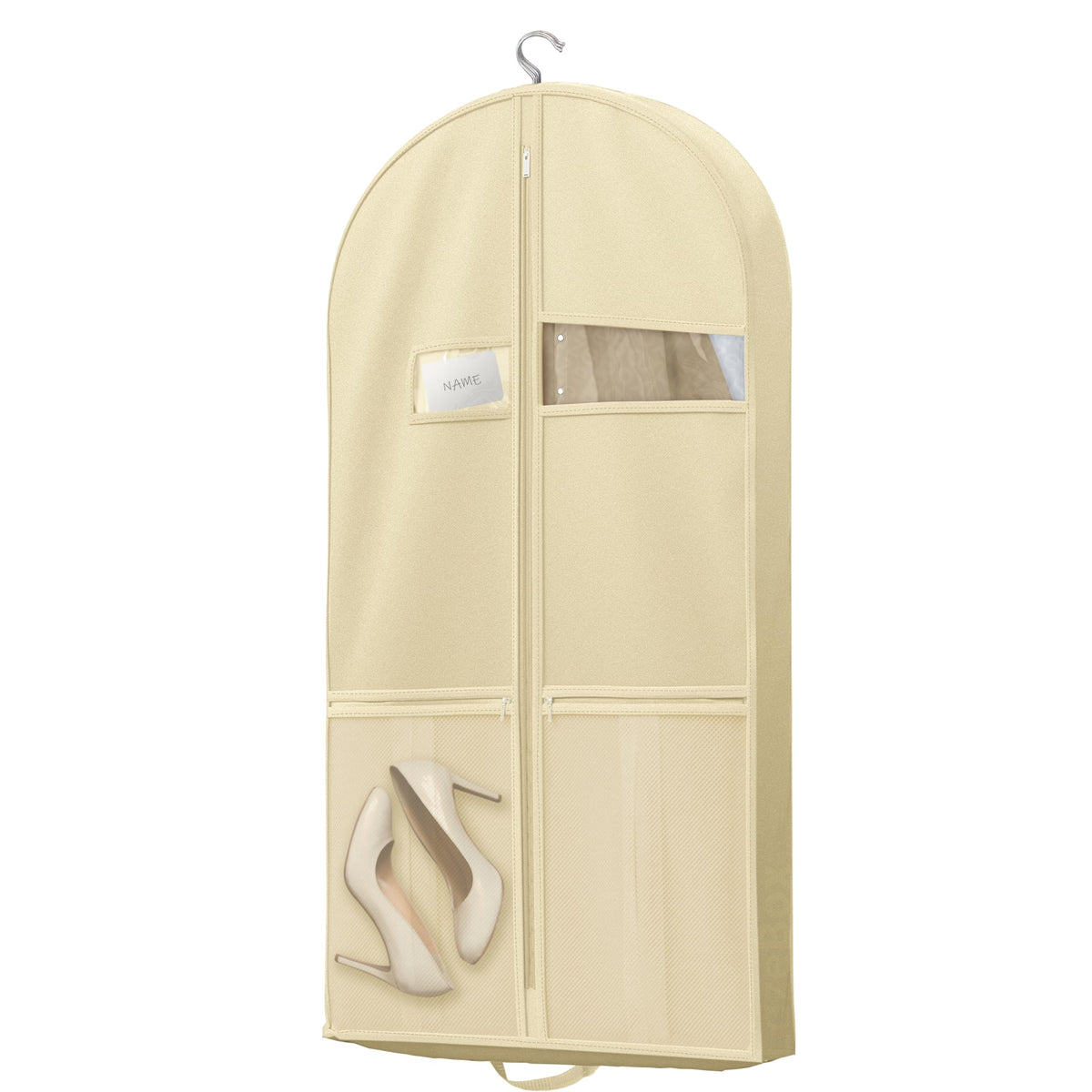 Lazebox 43" Travel Garment Bag with Accessories Zipper Pocket, Heavy Duty Suit Bag for Suits, Tuxedos, Dresses, Coats, Blue, 1 pack