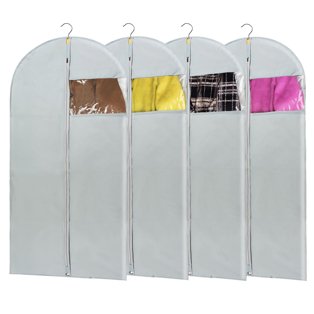 Clear Garment Bags For Hanging Clothes, 36" Women Suit Bags, Plastic Garment Bags for Closet Storage, Suit Cover Bags with Zipper for Short Coats, Jackets, Shirts 24"x36"/ 6 Pack