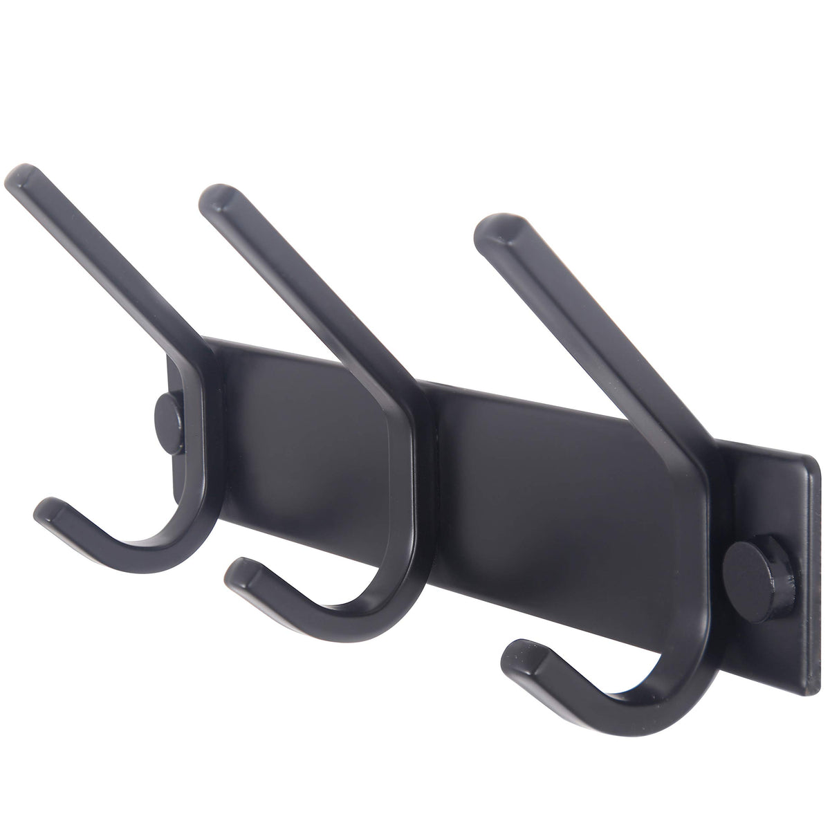 WEBI Coat Rack Wall Mounted,5 Coat Hooks for Hanging Coats,Heavy Duty Metal Double Hook Rack Hook Rail Coat Hanger Wall Mount for Clothes Entryway Jacket,Black,2 Packs