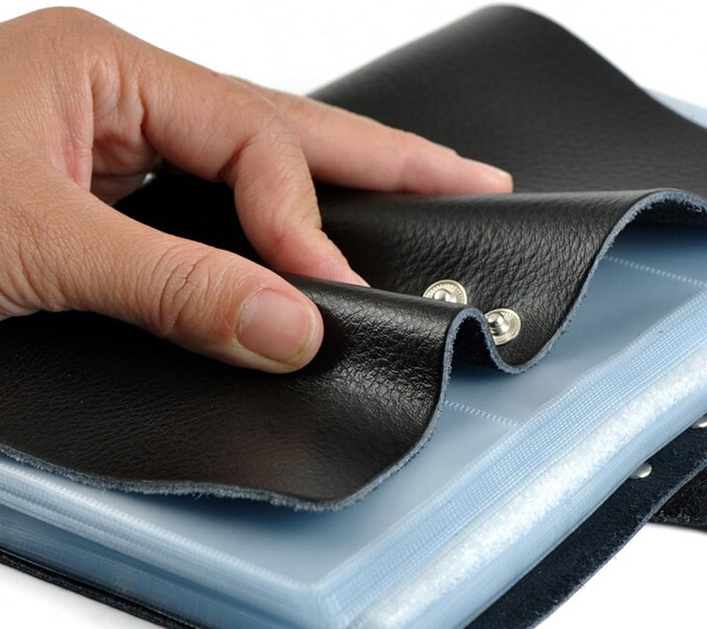 boshiho Leather Credit Card Holder Business Card Case Book Style 90 Count Name ID Card Holder Book