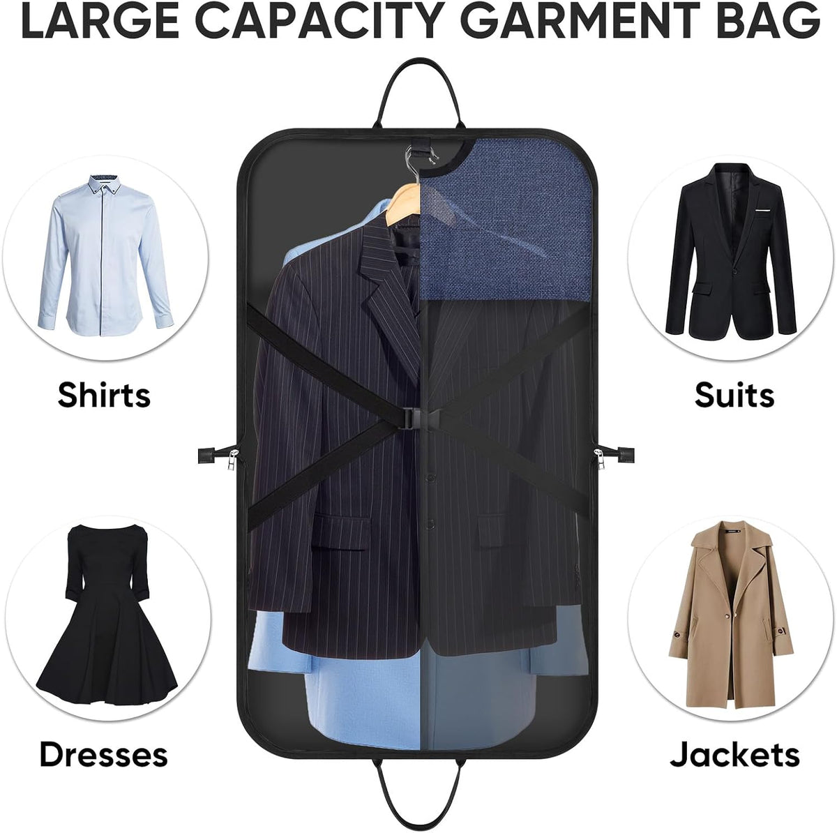 BALEINE Garment Bags for Travel, Water Resistant Carry on Suit Bag
