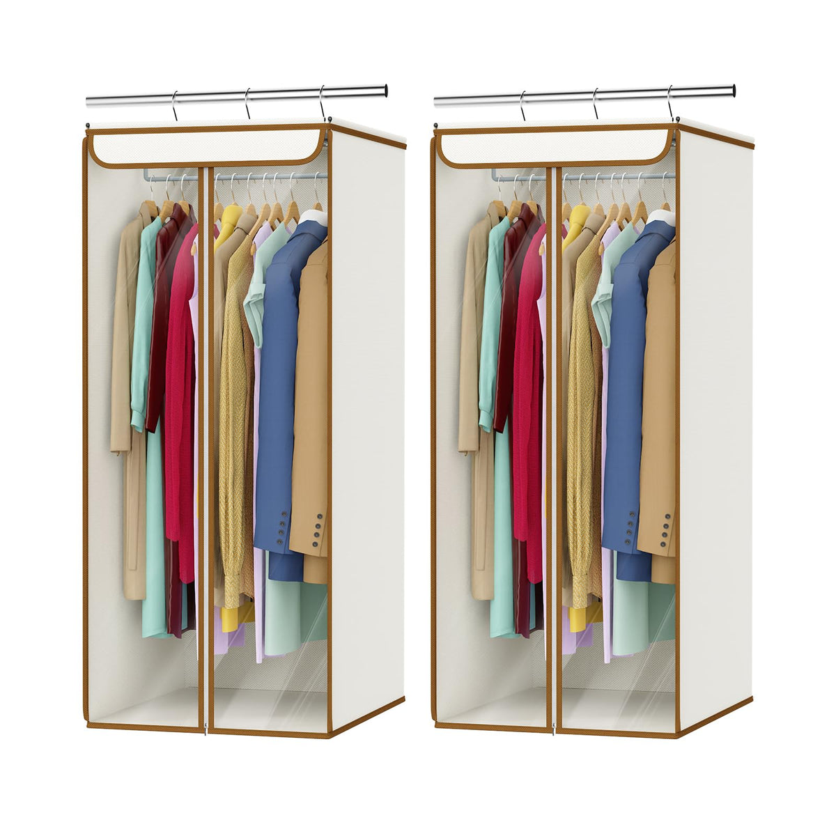 Univivi Garment Bags for Hanging Clothes, Cloth Bag 54 In, 2 PCS, Grey