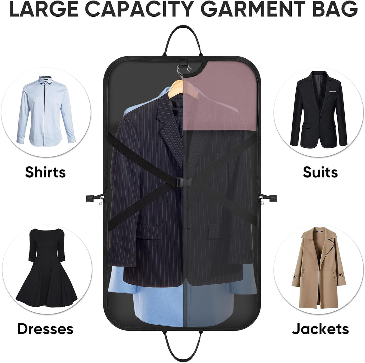 BALEINE Garment Bags for Travel, Water Resistant Carry on Suit Bag