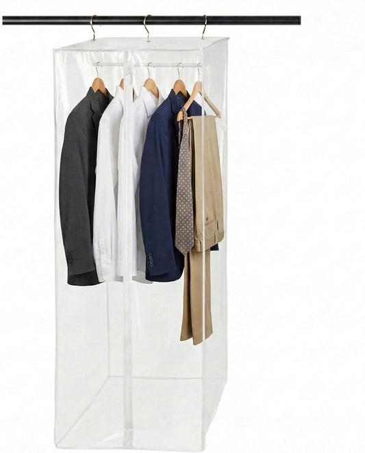 Clear Garment Bag, 42" Hanging Zippered Closet Organizer