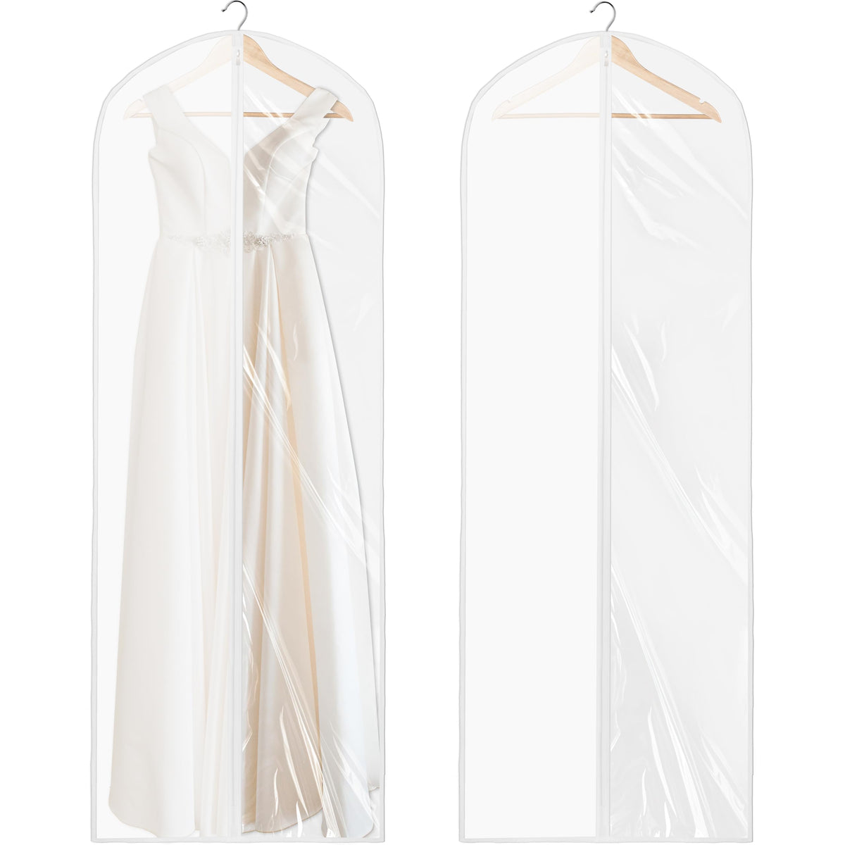 Simple Houseware 50-Inch Translucent Garment Bags with Zipper, 6 Pack