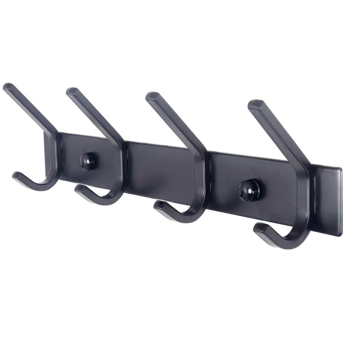 WEBI Coat Rack Wall Mounted,5 Coat Hooks for Hanging Coats,Heavy Duty Metal Double Hook Rack Hook Rail Coat Hanger Wall Mount for Clothes Entryway Jacket,Black,2 Packs