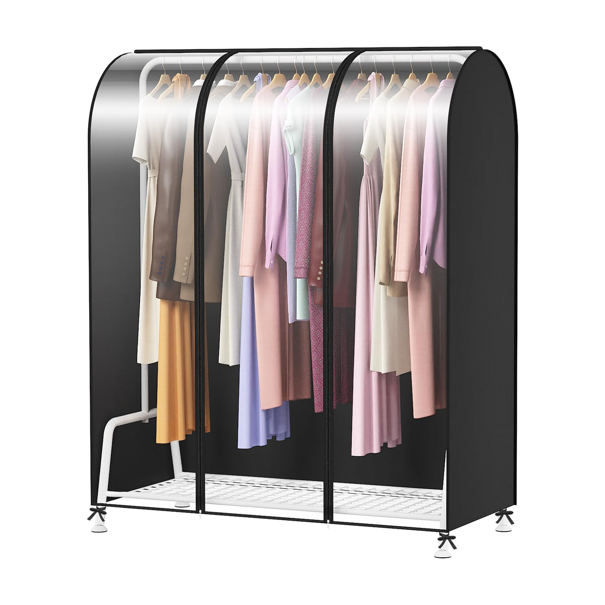Zilink Garment Rack Cover Clothes Rack Cover Wardrobe Cover 60in, Black