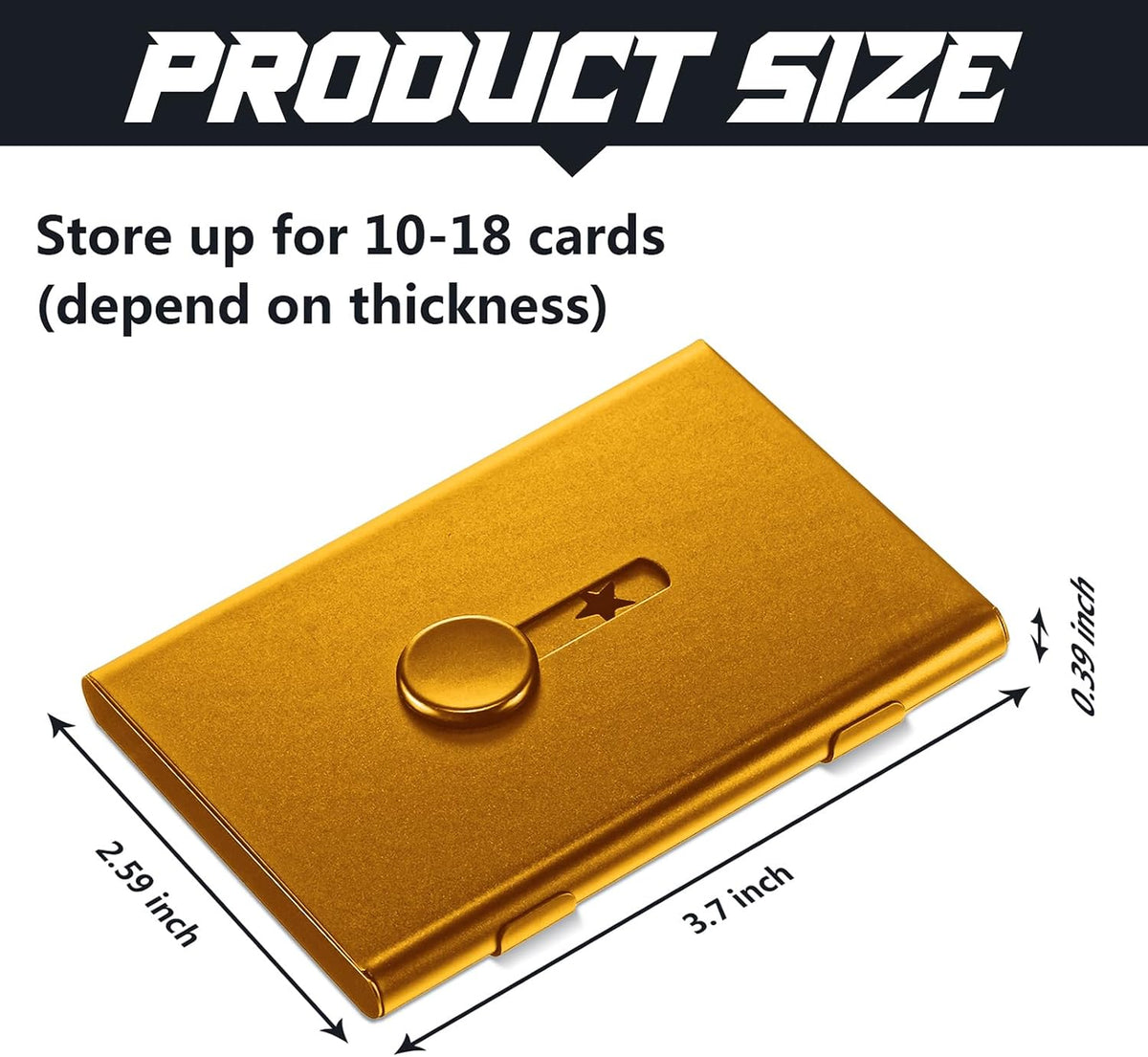 Tatuo 2 Pcs Black Gold Business Card Holder Thumb Drive Stainless Steel