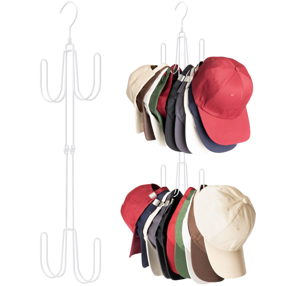 NANATI Hat Hangers for Closet, Stainless Steel Hat Organizer, Hat Racks for Baseball Caps, Cap Organizer for Baseball Caps, 1 Pack