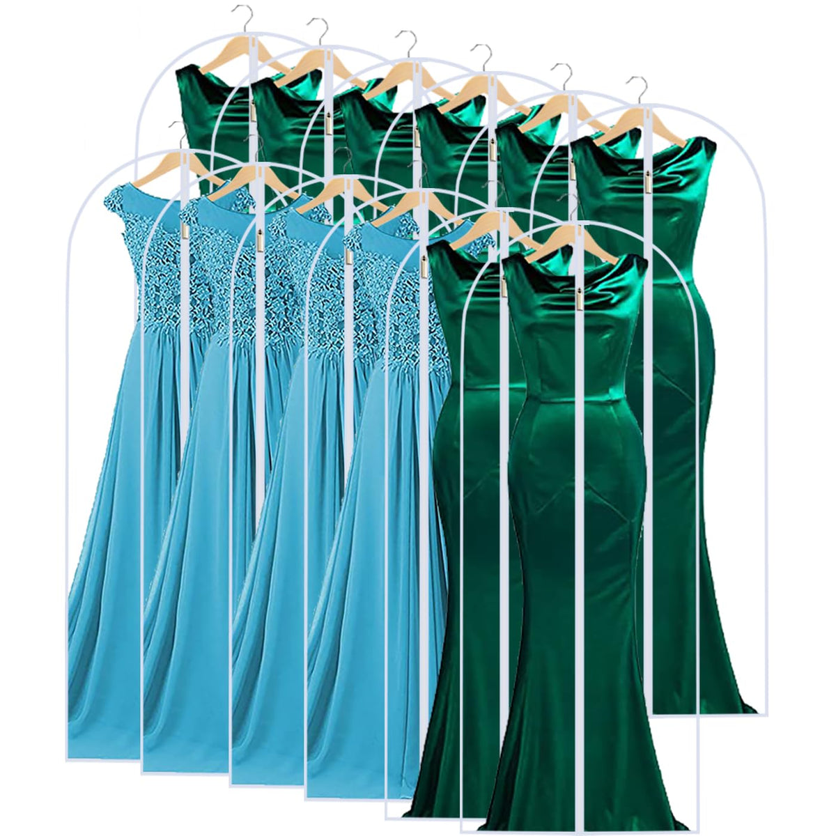 Garment Bags for Hanging Clothes 24" x 40"Coat Covers for Closet Foldable Washable Dress Bags for Hanging Clothes for Long Dress Dance Costumes Suits Gowns Coats