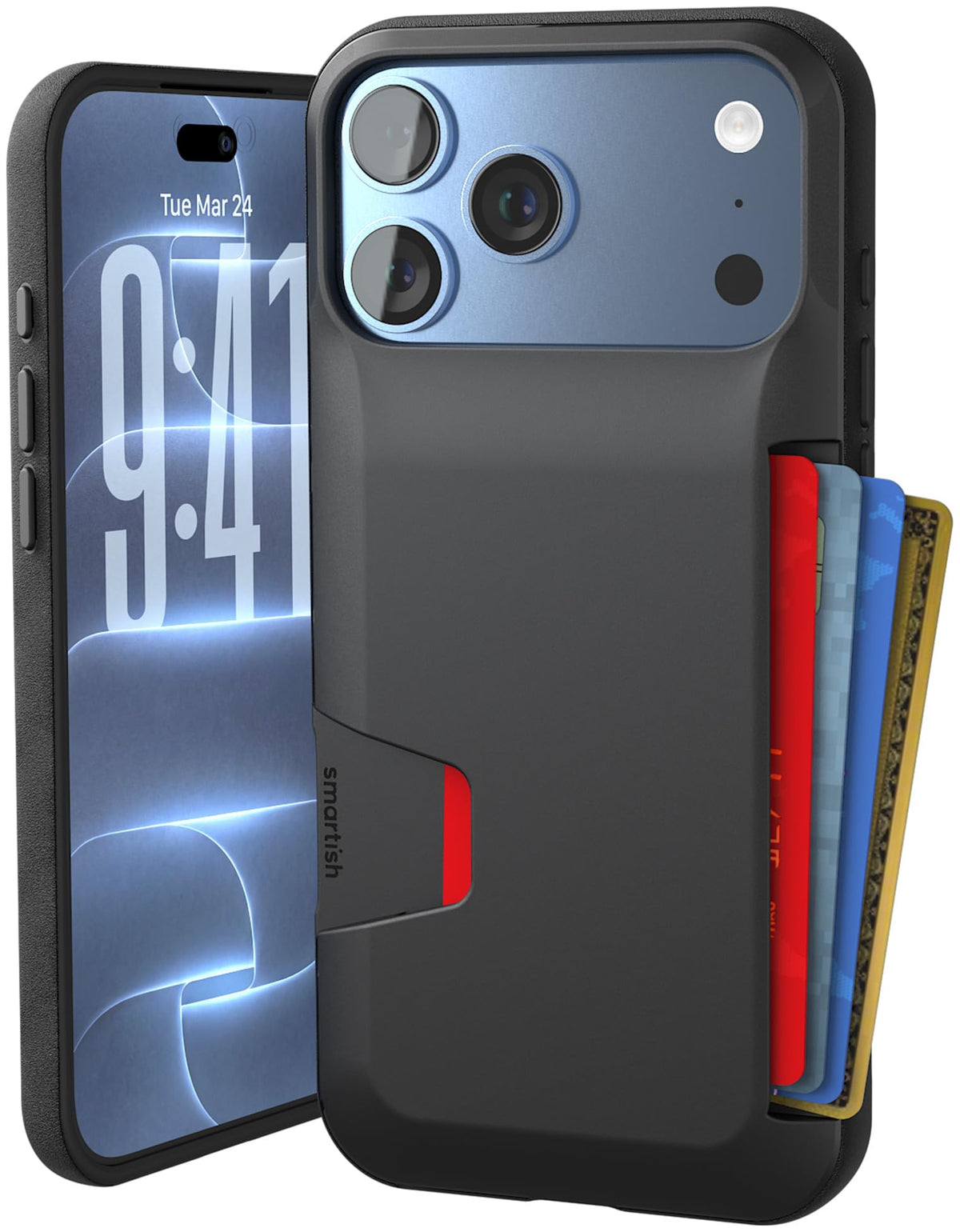 Smartish iPhone 18 Pro/17 Pro Wallet Case, Wallet Slayer Vol 1, Black