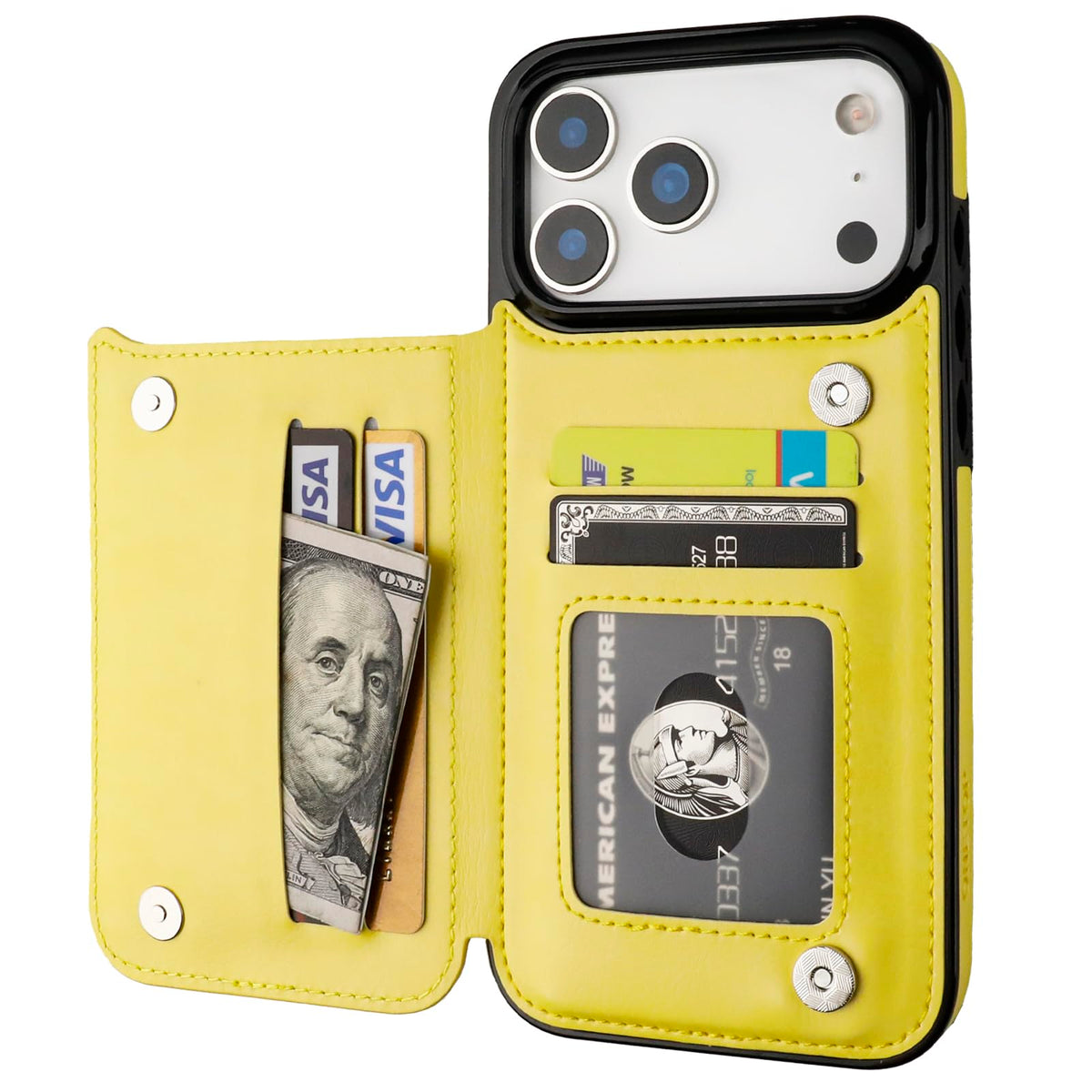 ONETOP for iPhone 18/17 Pro Max Wallet Case with Credit Card Holder,Black