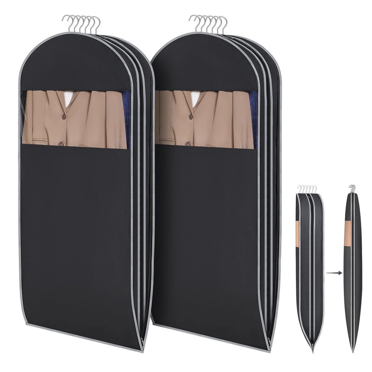 KEEGH Space Saving Hanging Garment Bag, Large Garment Bag 50 In, 3 PCS