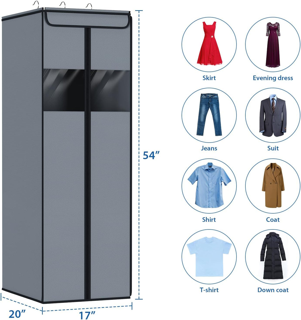 Zilink Garment Bags for Hanging Clothes Hanging Storage Bags 54 in, 2 Pack