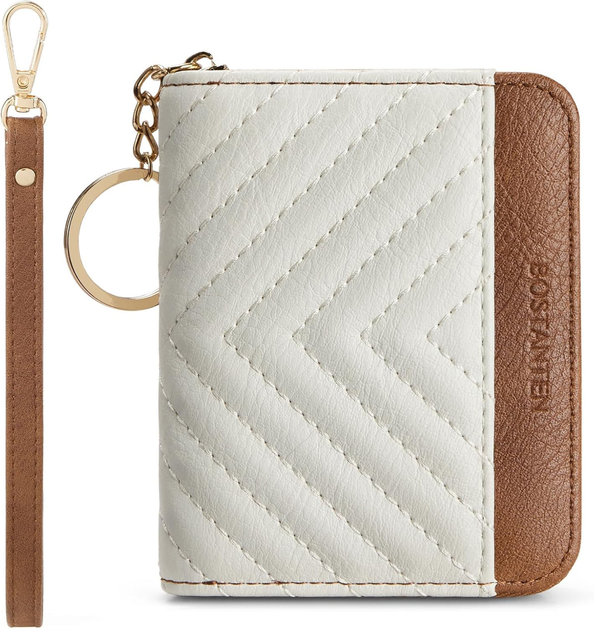 BOSTANTEN Credit Card Holder Small RFID Wallet Women with Keychain Wristlet