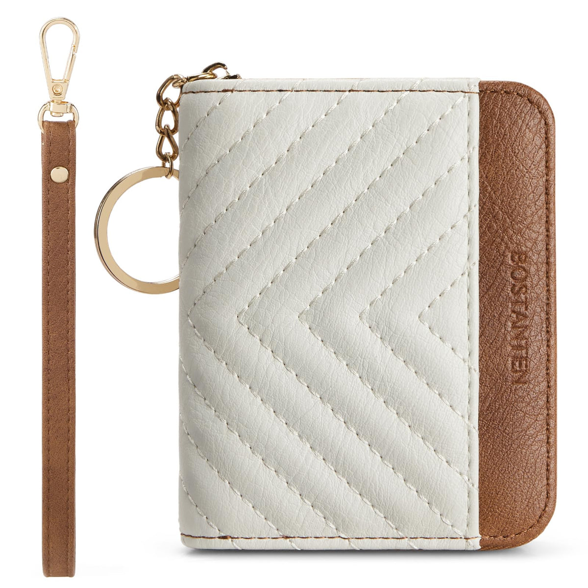 BOSTANTEN Credit Card Holder Small RFID Wallet Women with Keychain Wristlet