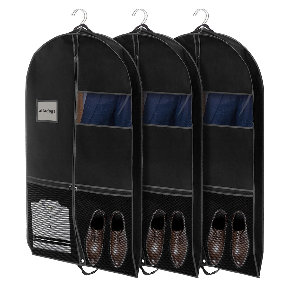 43" Garment Bag Suit Bag Garment Bags for Travel Duffle Bags for Hanging Clothes Storage Bag Carry on Garment Bag,Ideal for Wardrobes, Blazers, Dresses, Coats