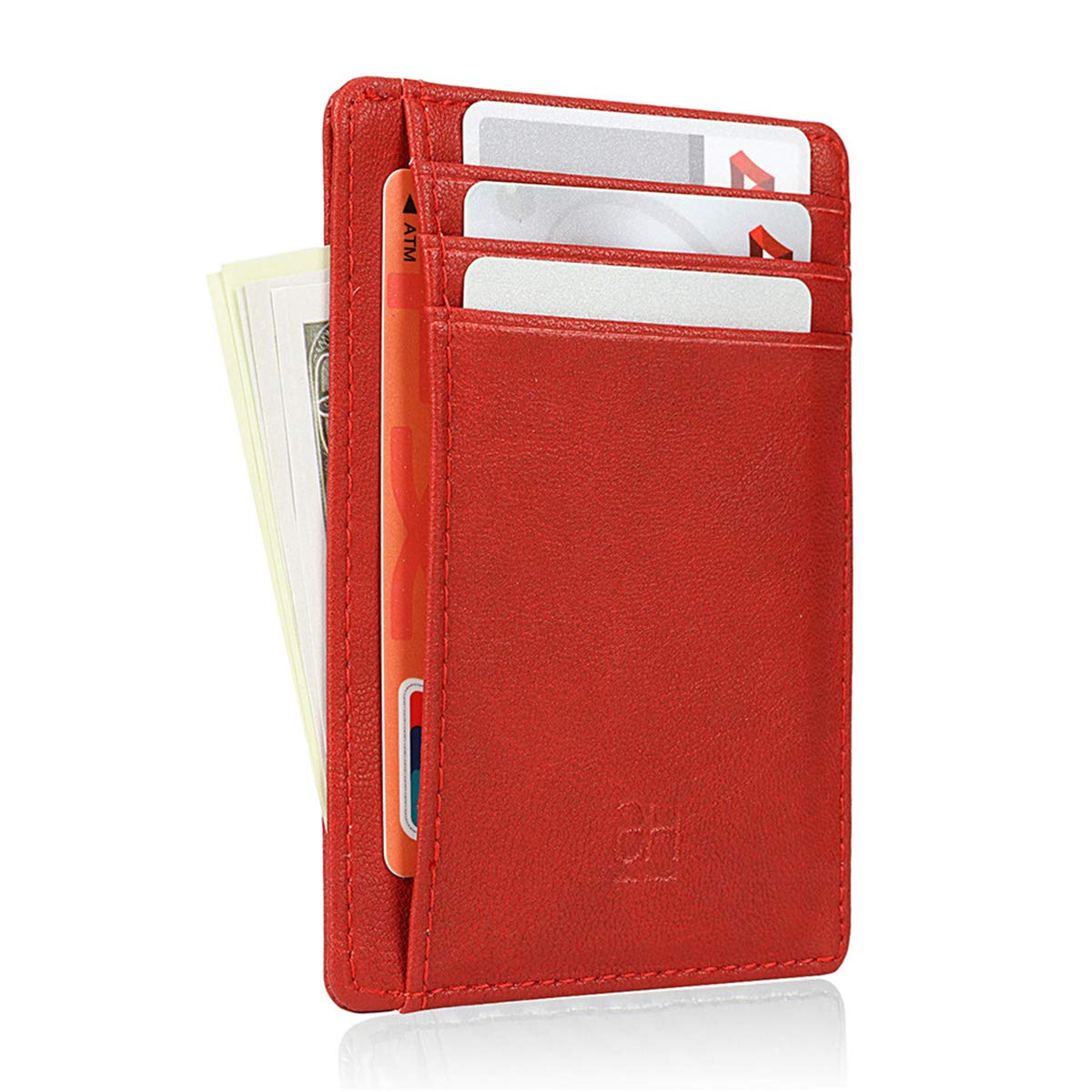GH GOLD HORSE Slim RFID Blocking Card Holder Minimalist Leather Front Pocket Wallet for Women