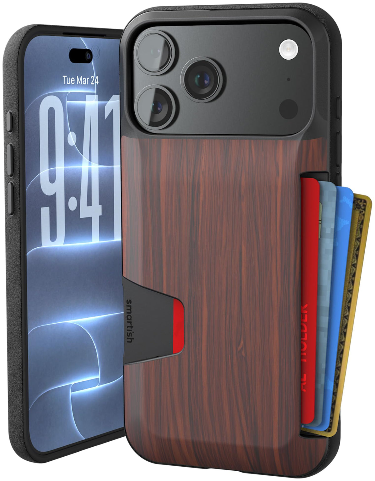 Smartish iPhone 18 Pro/17 Pro Wallet Case, Wallet Slayer Vol 1, Black
