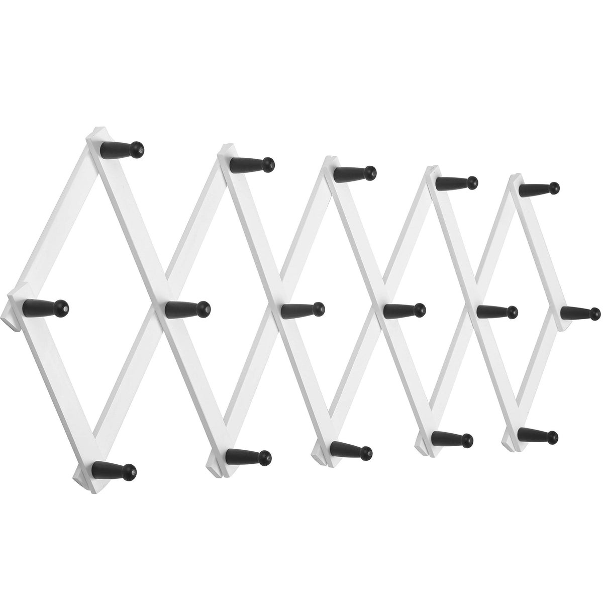SKOLOO Hat Rack for Wall with 14 Hooks, Solid Wooden, Modern, Expandable Coat Rack Wall Mount for Coats, Hats, Bags, Baseball Caps, Natural Color