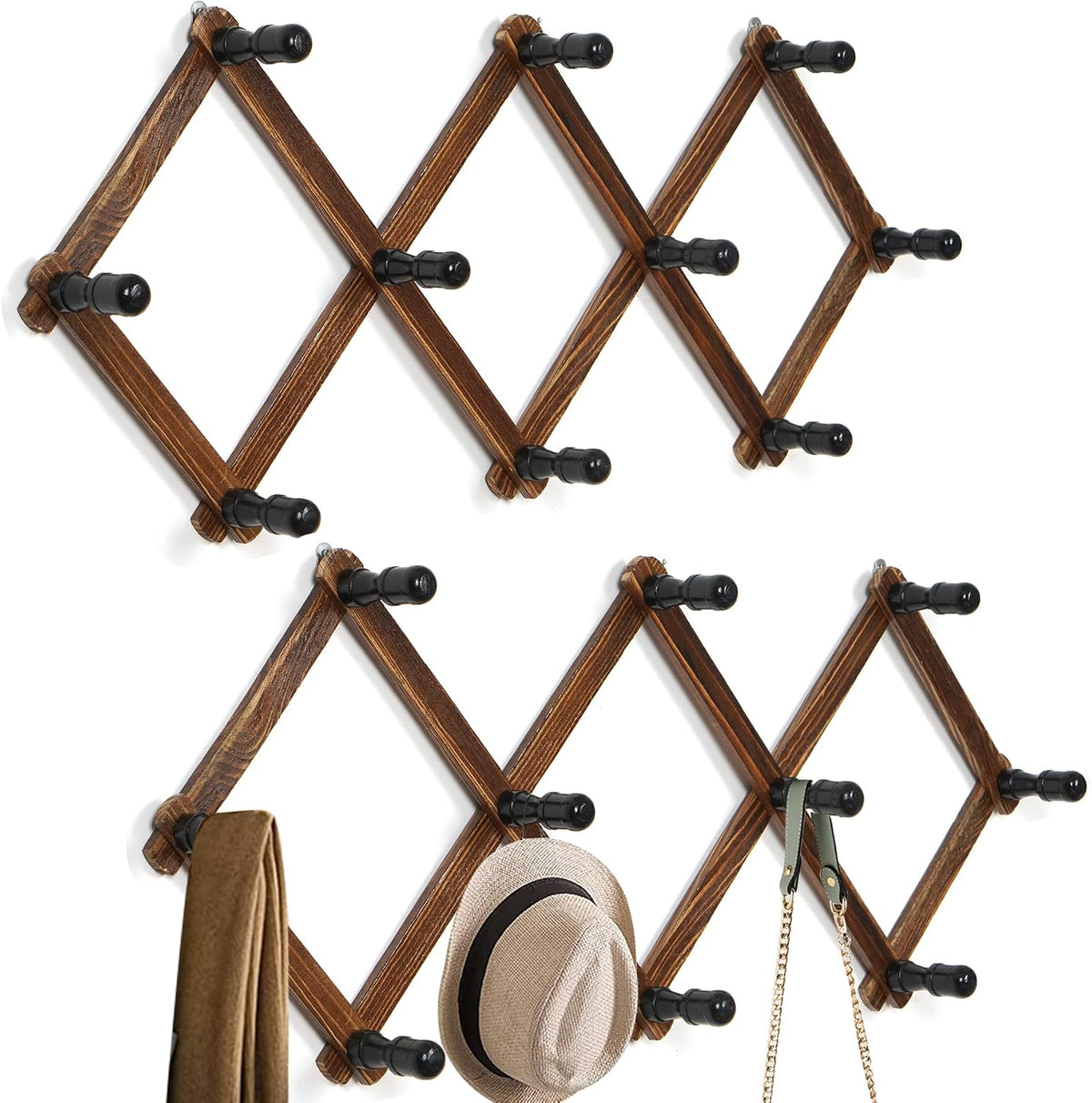 WGFKVAS 2 Pack Accordion Hat Rack for Wall