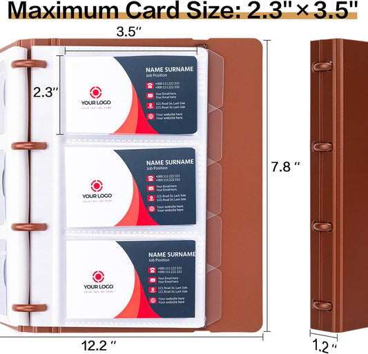 deli Business Card Book Holder, Business Card Organizer, Brown