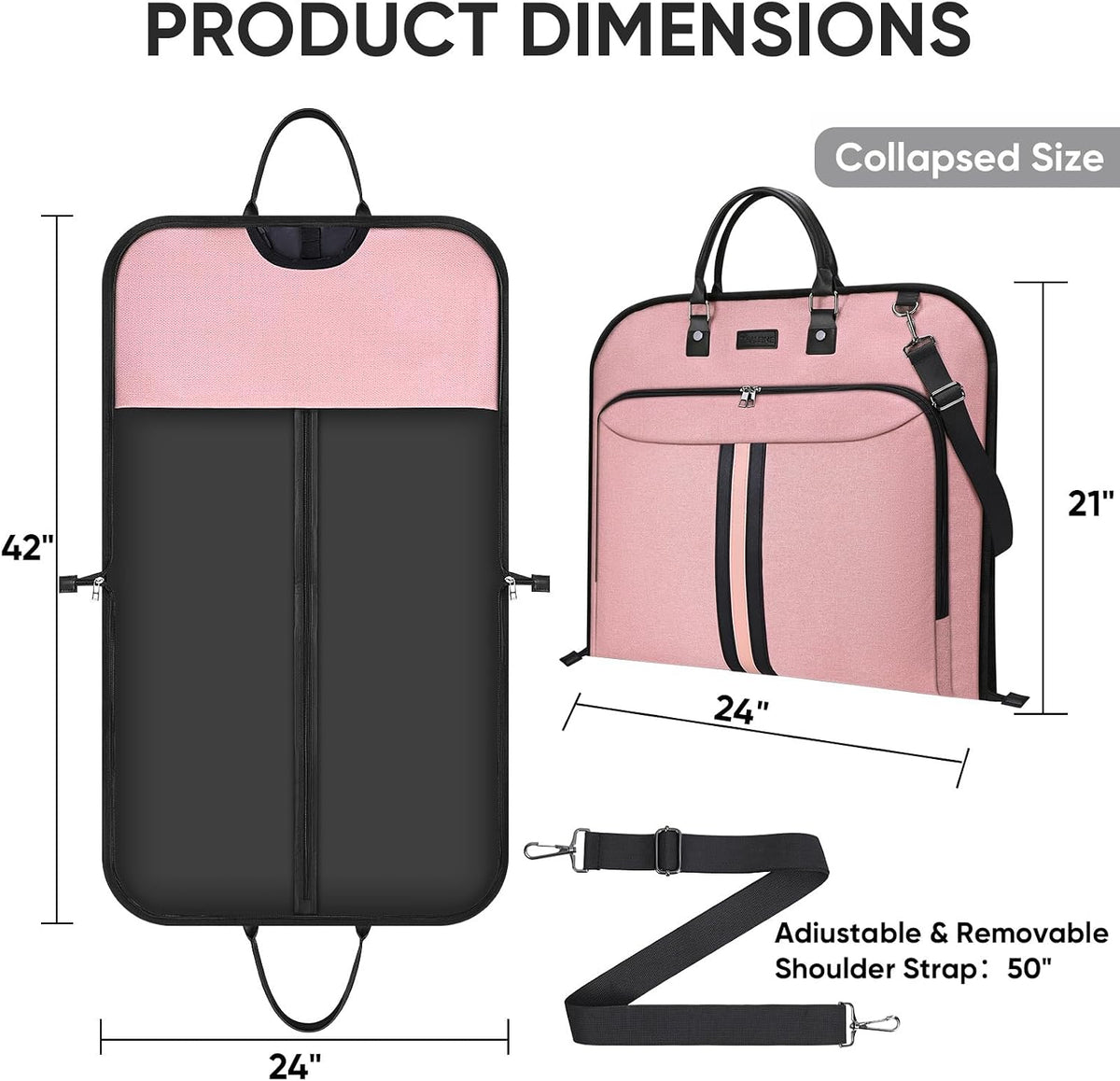 BALEINE Garment Bags for Travel, Water Resistant Carry on Suit Bag