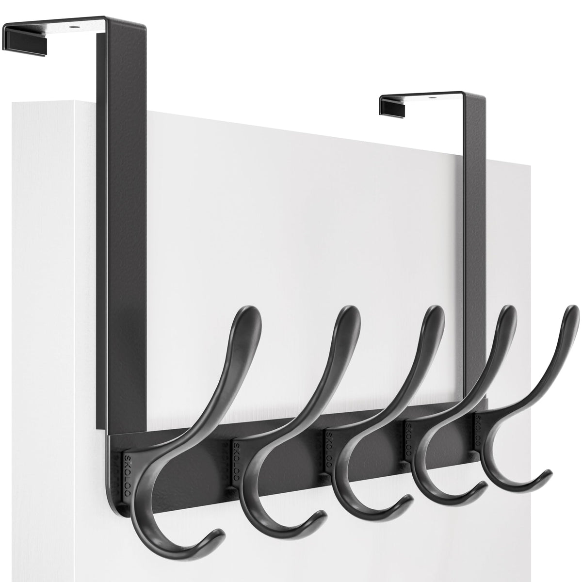 SKOLOO Over The Door Hook, Door Hanger Hooks for Hanging Clothes, Towels, Coats, Hats, Over The Door Towel Hook - White, Assembly Required