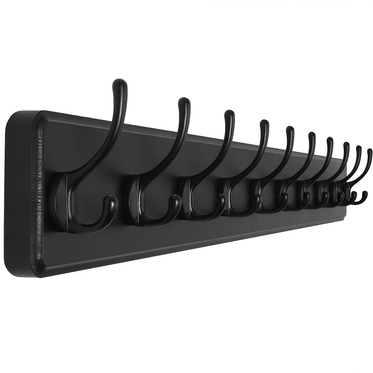 SKOLOO Rustic Coat Rack Wall Mount, 5 Hooks, 17 Inch, Solid Wood, White
