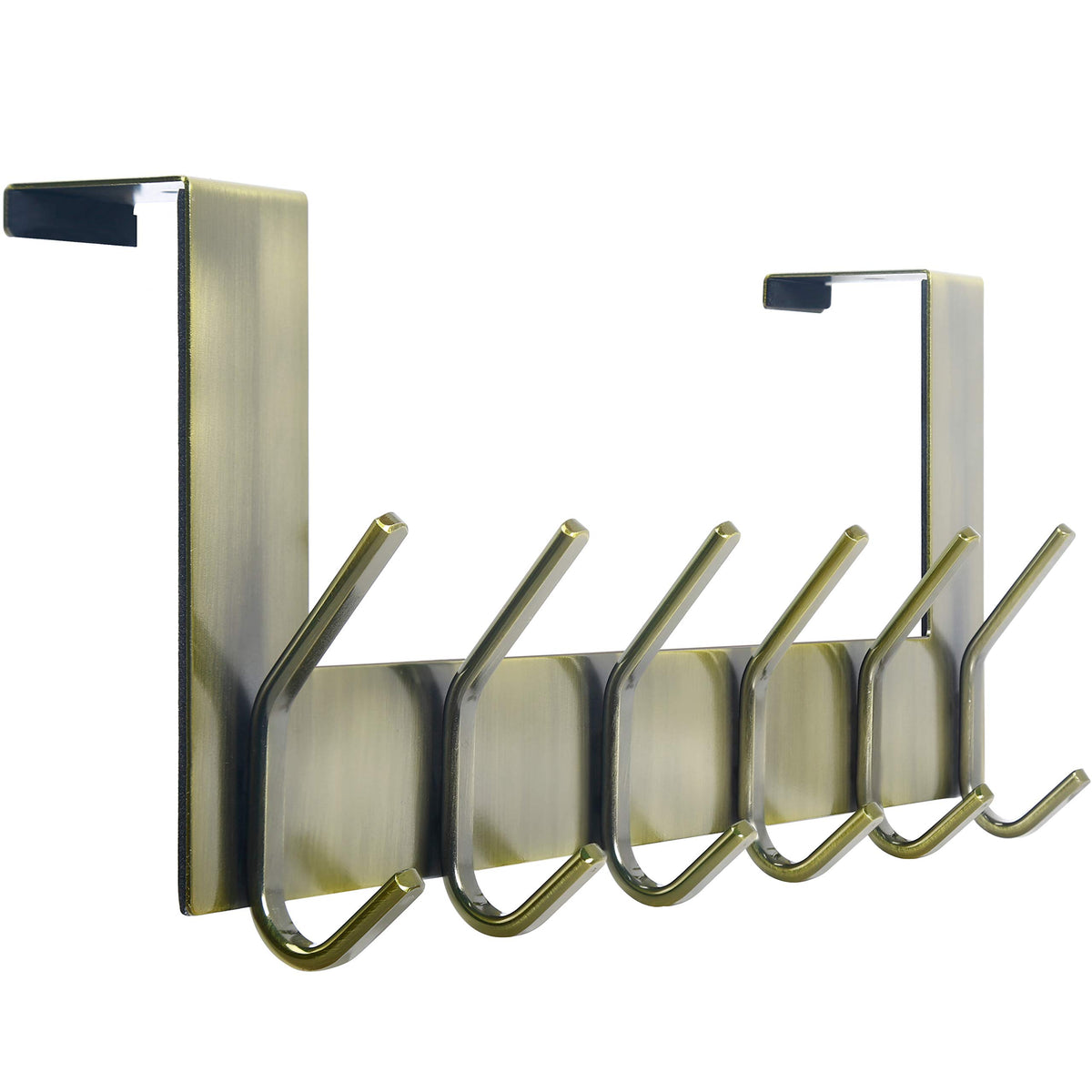 WEBI Over The Door Hooks Door Hanger,Over The Door Towel Rack with 6 Hooks for Hanging,Door Coat Towel Hanger Door Coat Rack,Black