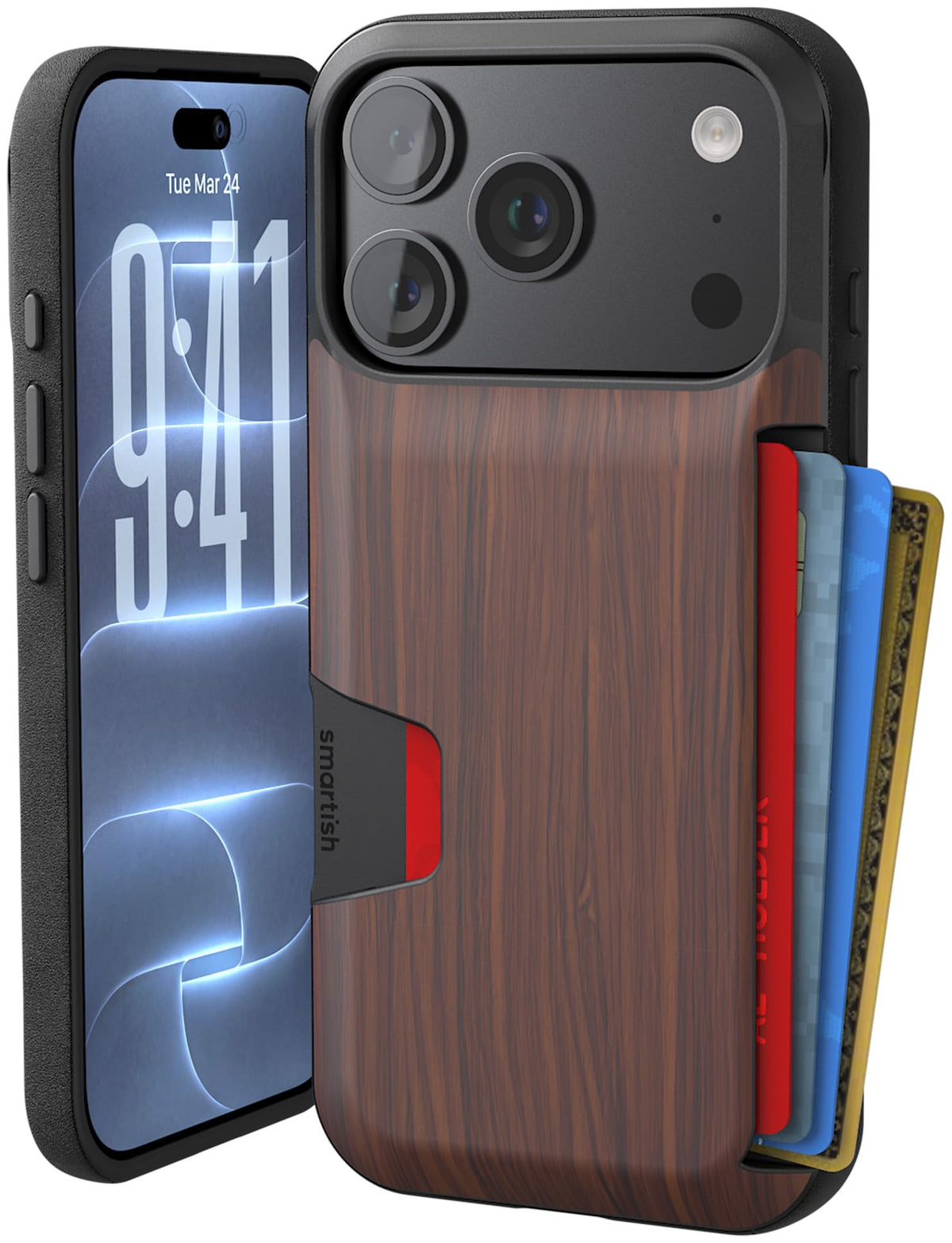 Smartish iPhone 18 Pro/17 Pro Wallet Case, Wallet Slayer Vol 1, Black