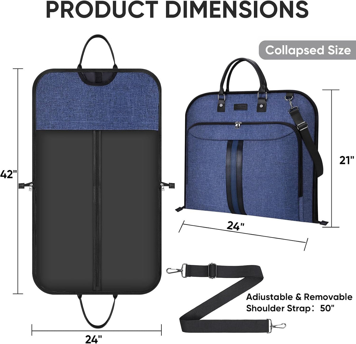 BALEINE Garment Bags for Travel, Water Resistant Carry on Suit Bag