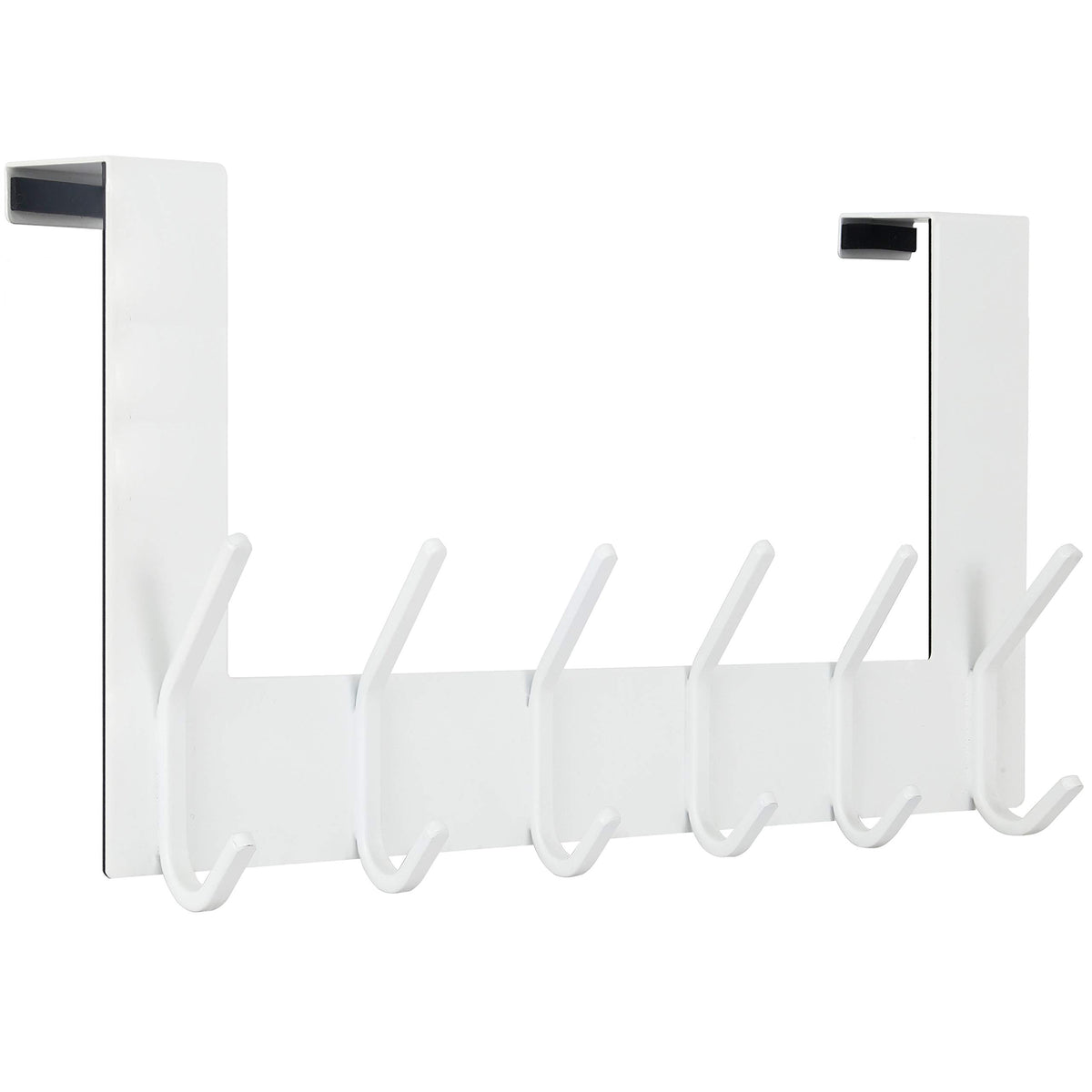WEBI Over The Door Hooks Door Hanger,Over The Door Towel Rack with 6 Hooks for Hanging,Door Coat Towel Hanger Door Coat Rack,Black