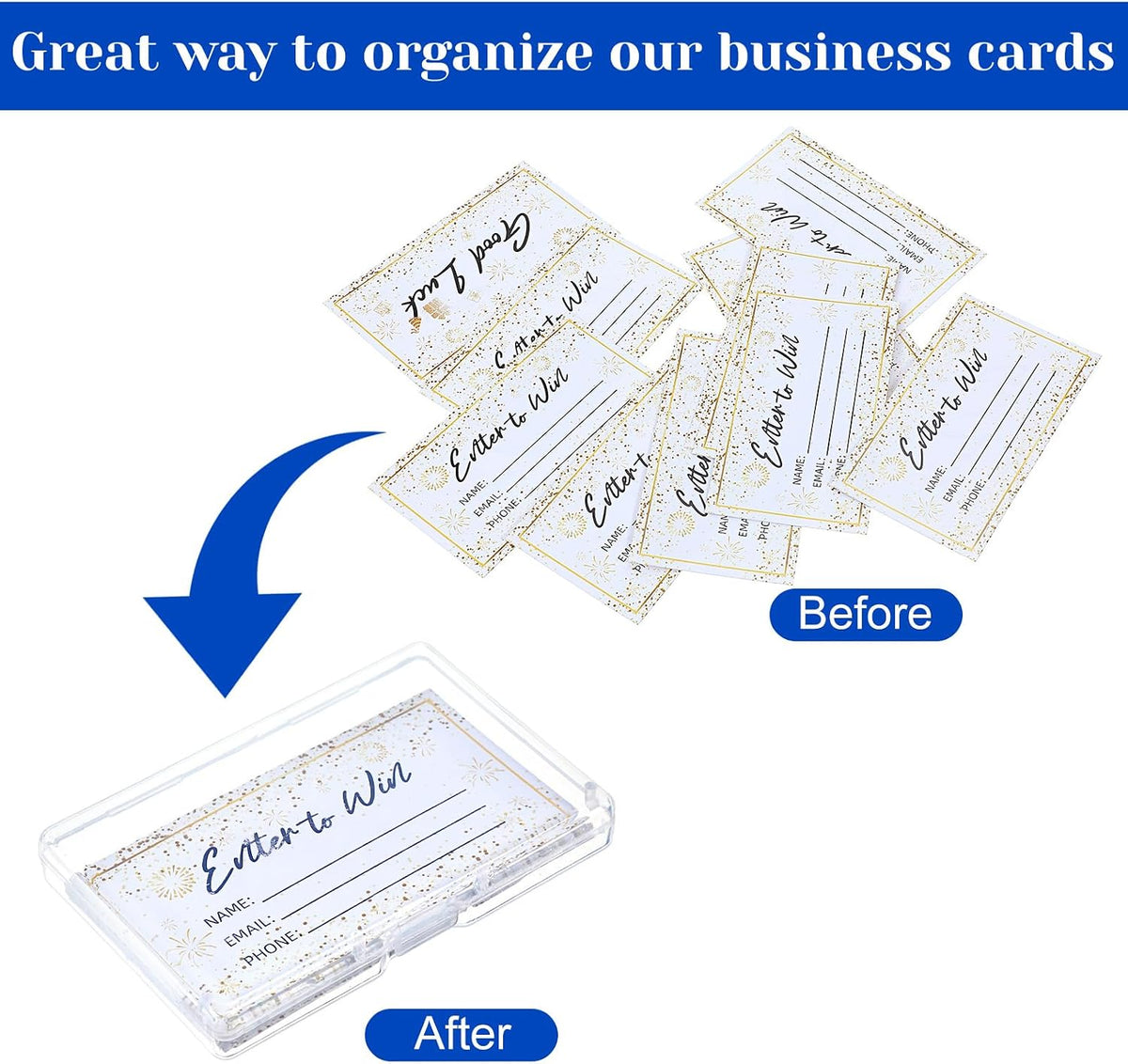50 Packs Business Card Case, Credit Cards Cases, Eyelash Cases Holder, Plastic Clear Small storage Case for Business Cards, Credit Card, Eyelash and Gadgets
