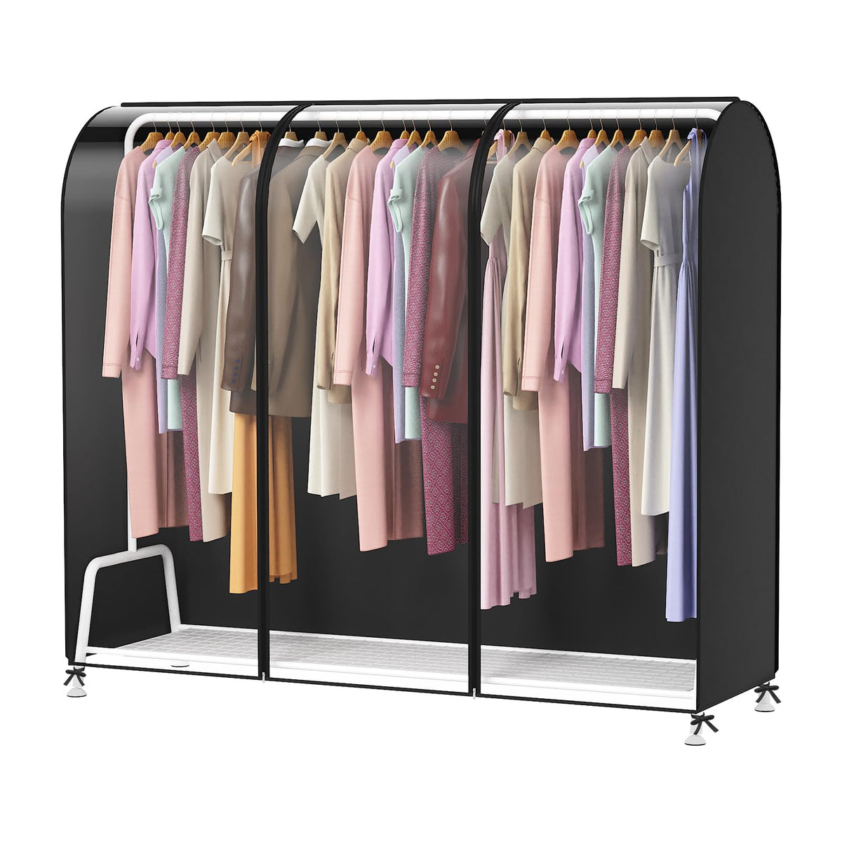 Zilink Garment Rack Cover Clothes Rack Cover Wardrobe Cover 60in, Black