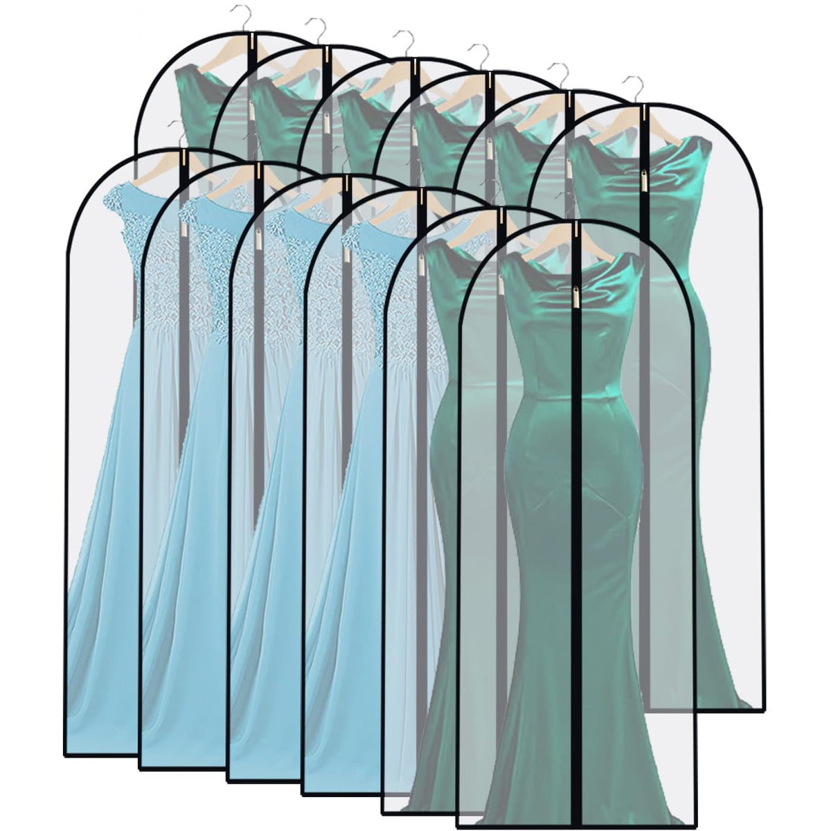 Garment Bags for Hanging Clothes 24" x 40"Coat Covers for Closet Foldable Washable Dress Bags for Hanging Clothes for Long Dress Dance Costumes Suits Gowns Coats