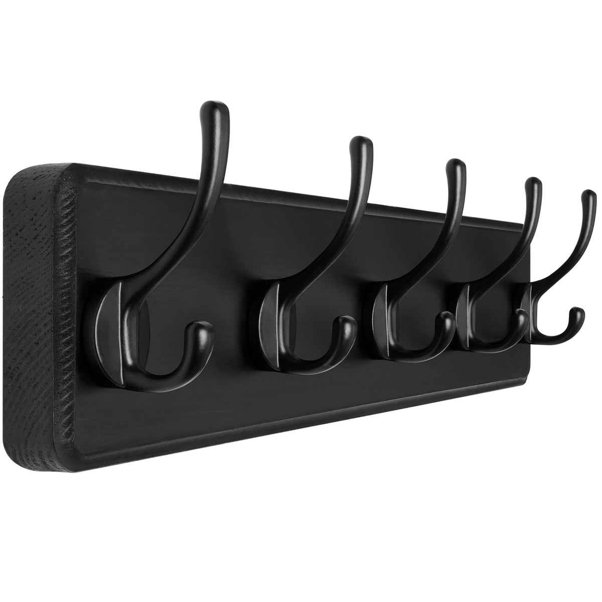 SKOLOO Rustic Coat Rack Wall Mount, 5 Hooks, 17 Inch, Solid Wood, White