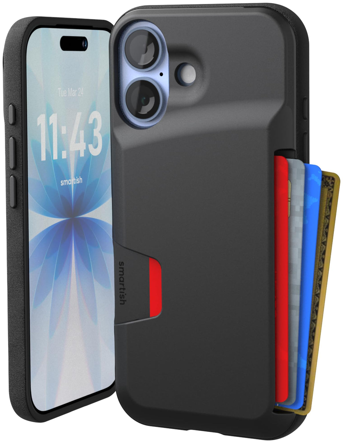 Smartish iPhone 18 Pro/17 Pro Wallet Case, Wallet Slayer Vol 1, Black