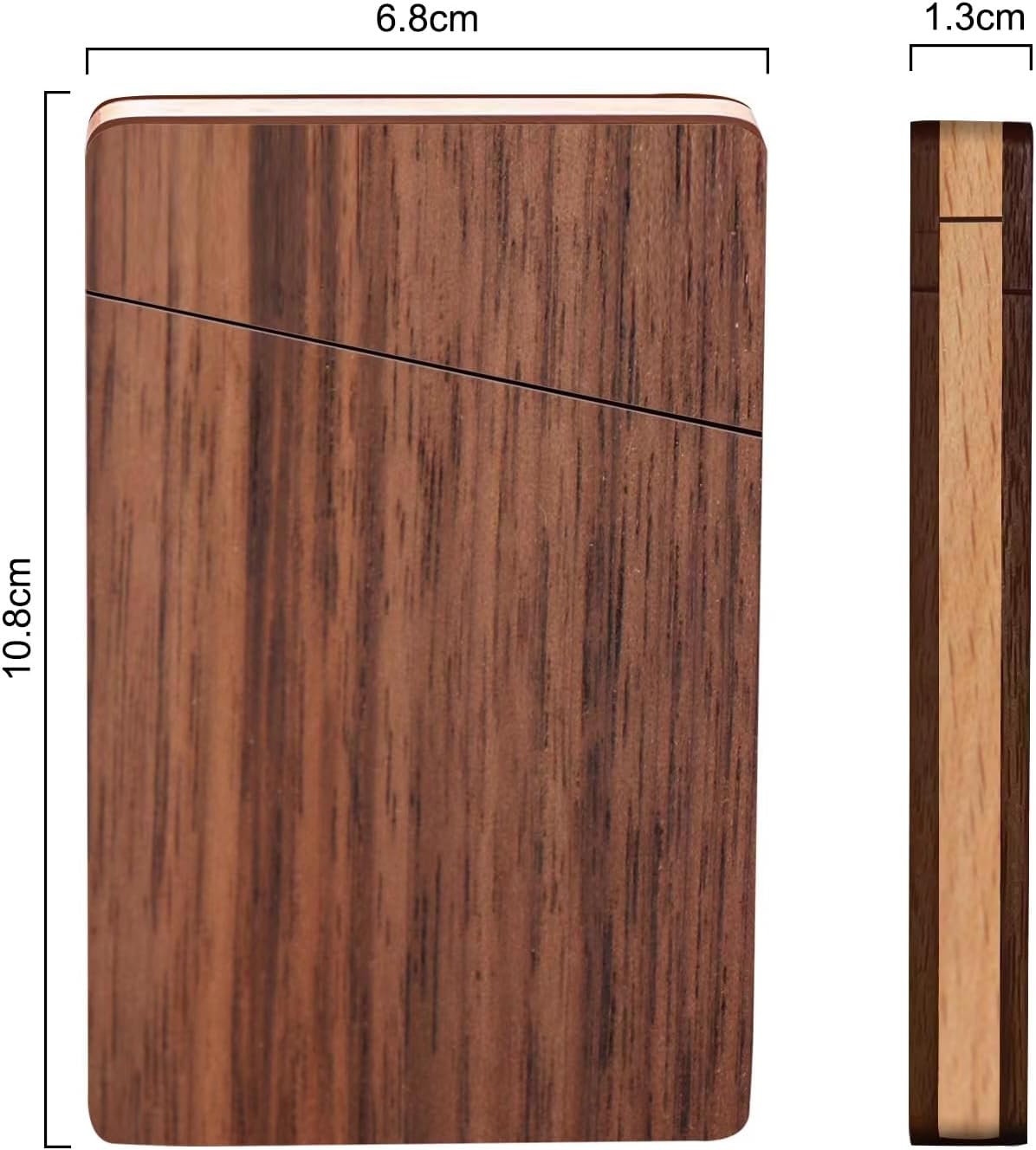Wooden Business Card Holder, Black Walnut Case with Magnetic Closure