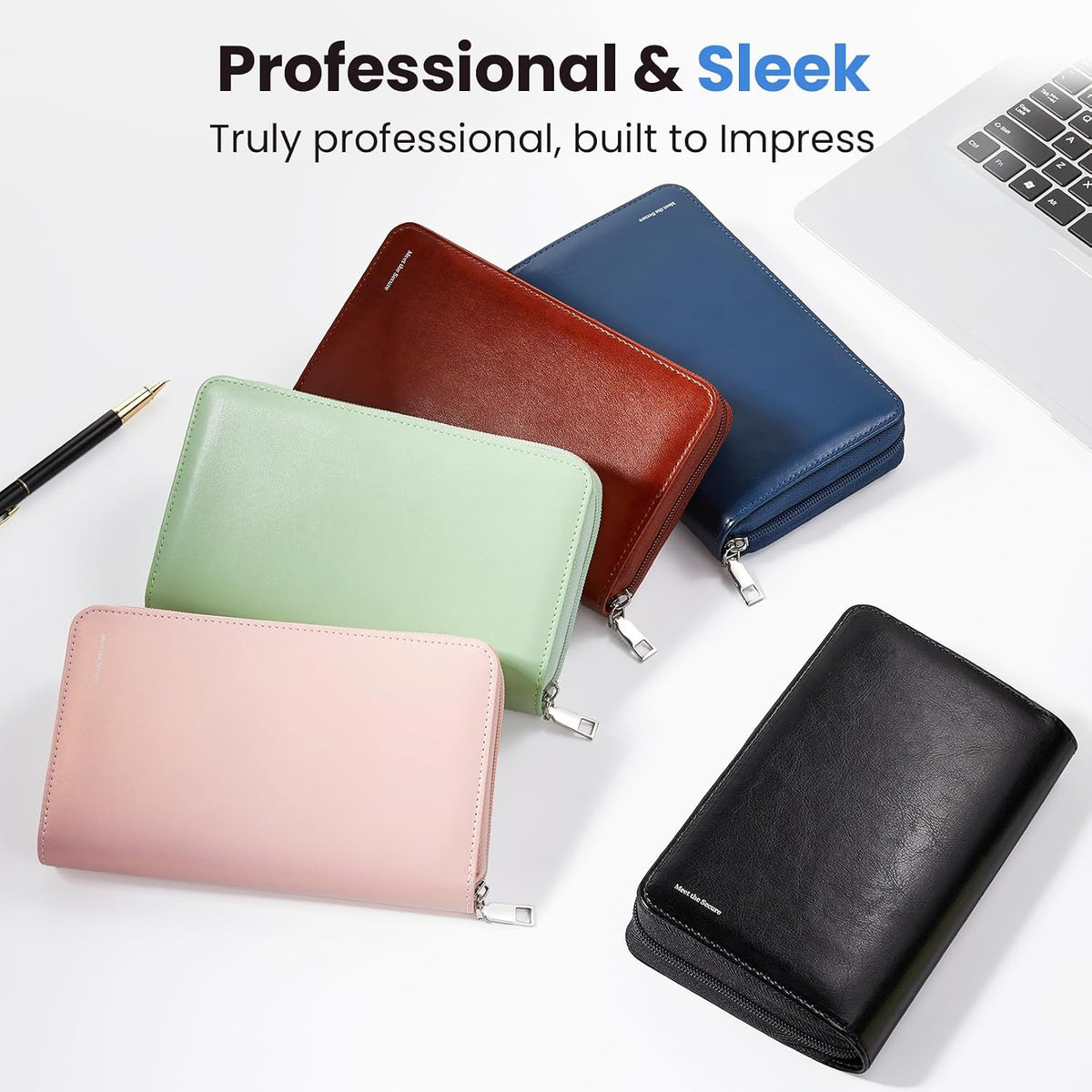 Sooez Professional Zip-Enclosed Business Card Holder Organizer for 240 Card