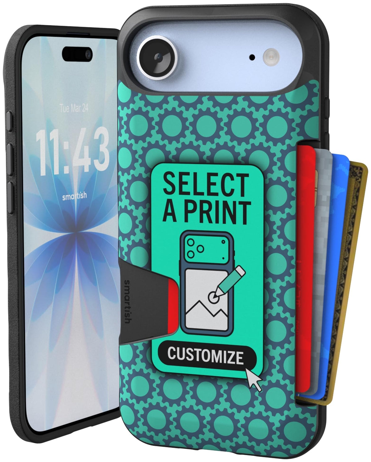 Smartish iPhone 18 Pro/17 Pro Wallet Case, Wallet Slayer Vol 1, Black