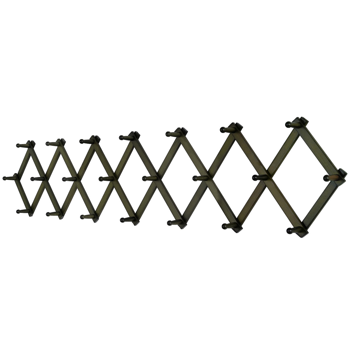 SKOLOO Hat Rack for Wall with 14 Hooks, Solid Wooden, Modern, Expandable Coat Rack Wall Mount for Coats, Hats, Bags, Baseball Caps, Natural Color