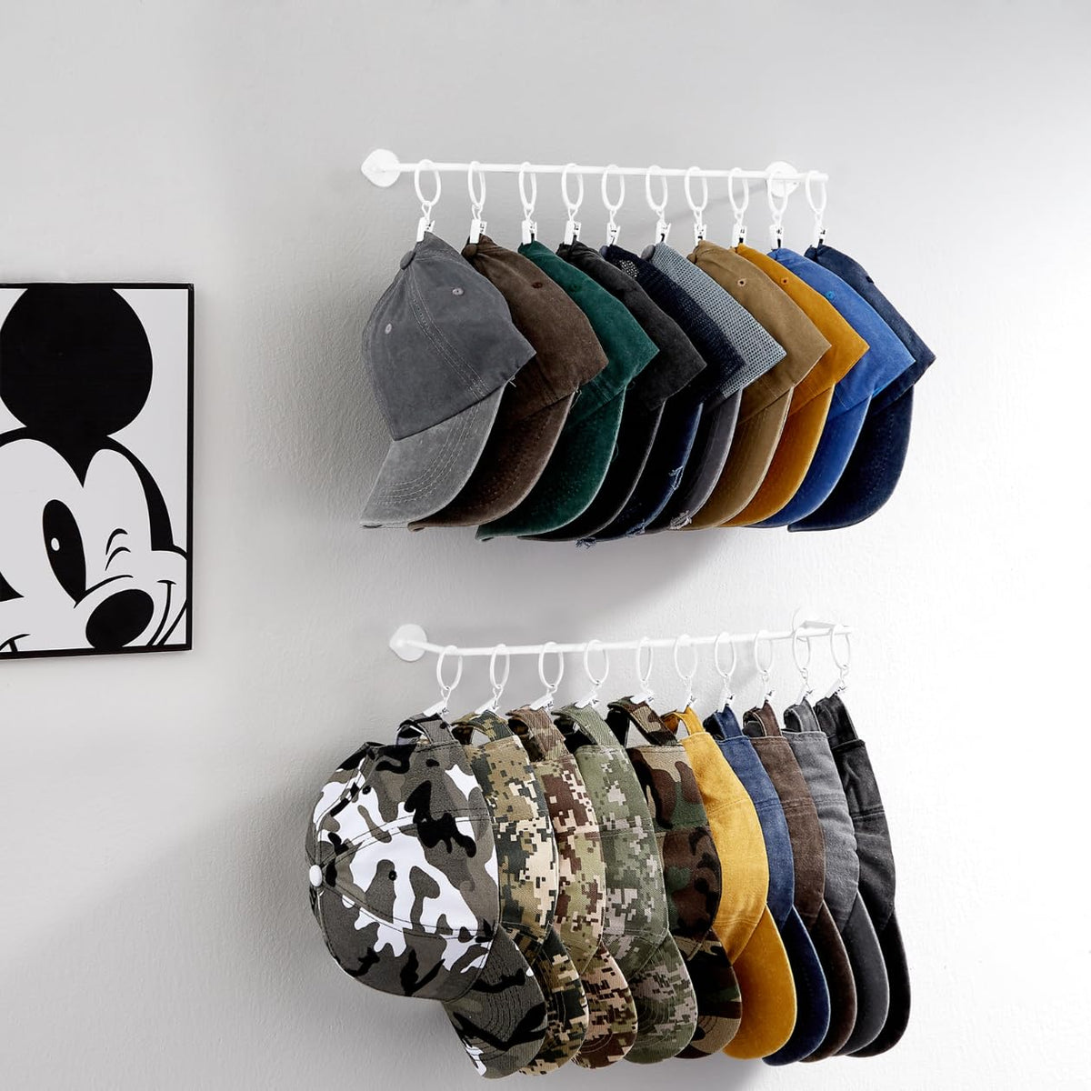 Hat Organizer Hat Rack for Baseball Caps Wall Hat Storage for 20 Caps