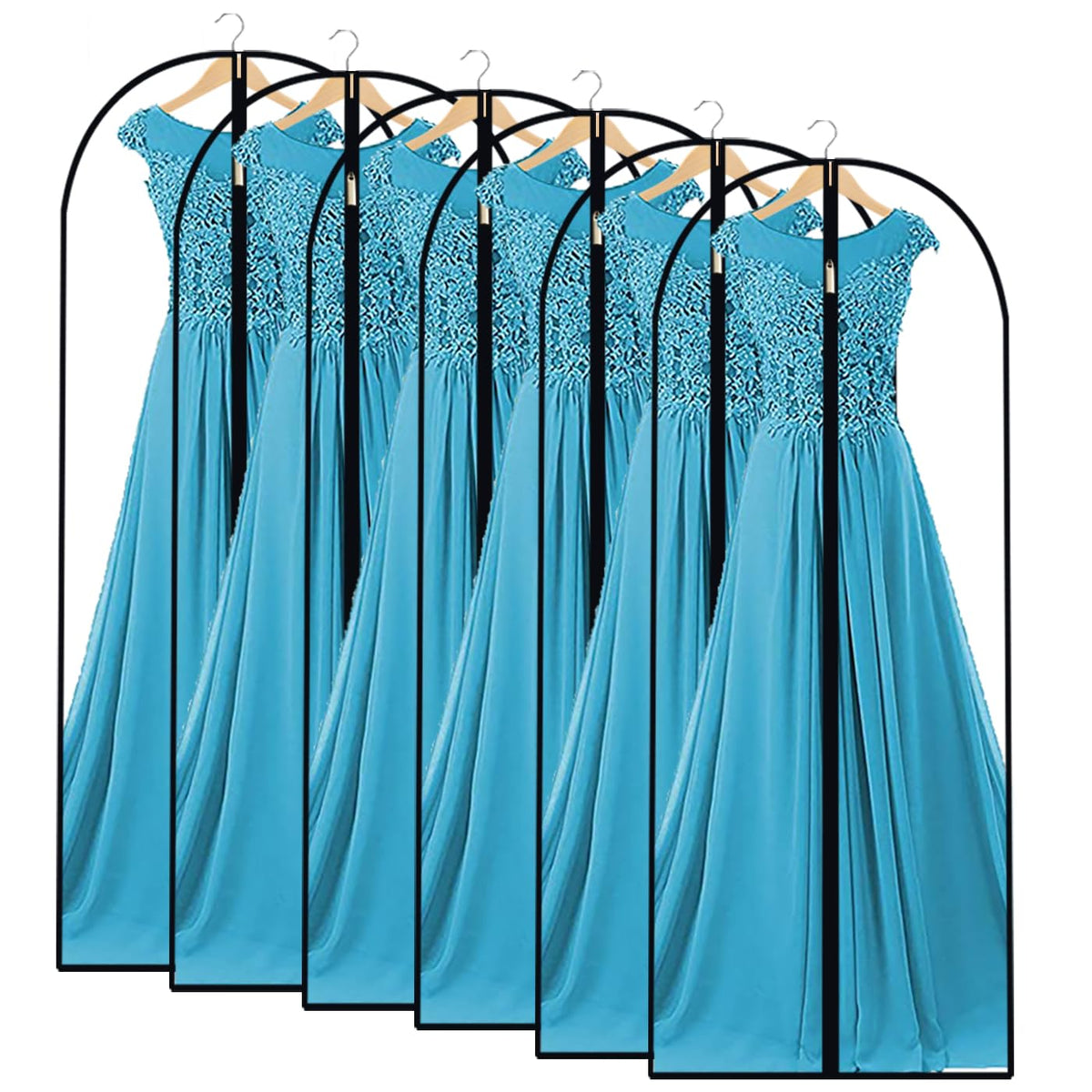 Garment Bags for Hanging Clothes 24" x 48"Coat Covers for Closet Foldable Washable Dress Bags for Hanging Clothes for Long Dress Dance Costumes Suits Gowns Coats