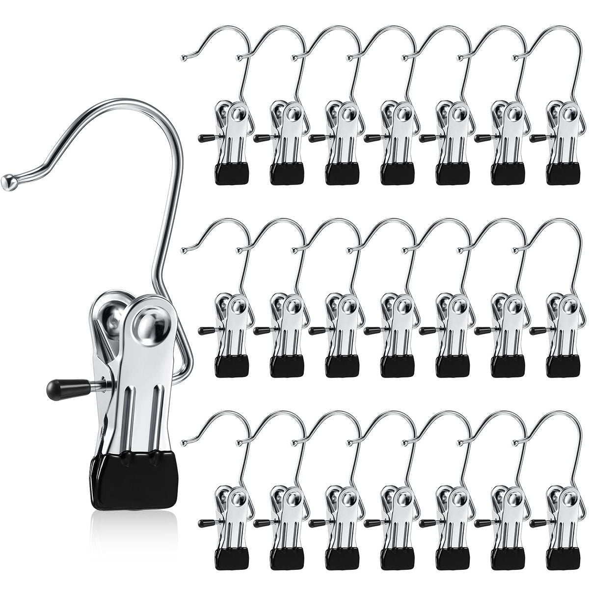 Hotop 20 Pieces Boot Hanger Clips Heavy Duty Closet Space Saving, Black