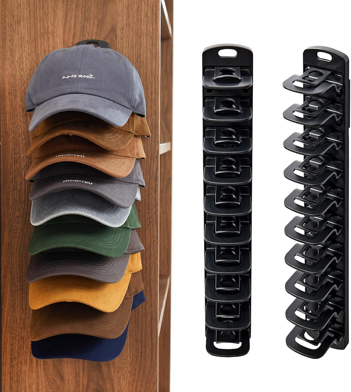 MACOPRO Cap Racks for Baseball Caps, Hat Organizer Holder for Wall, 2 Pack