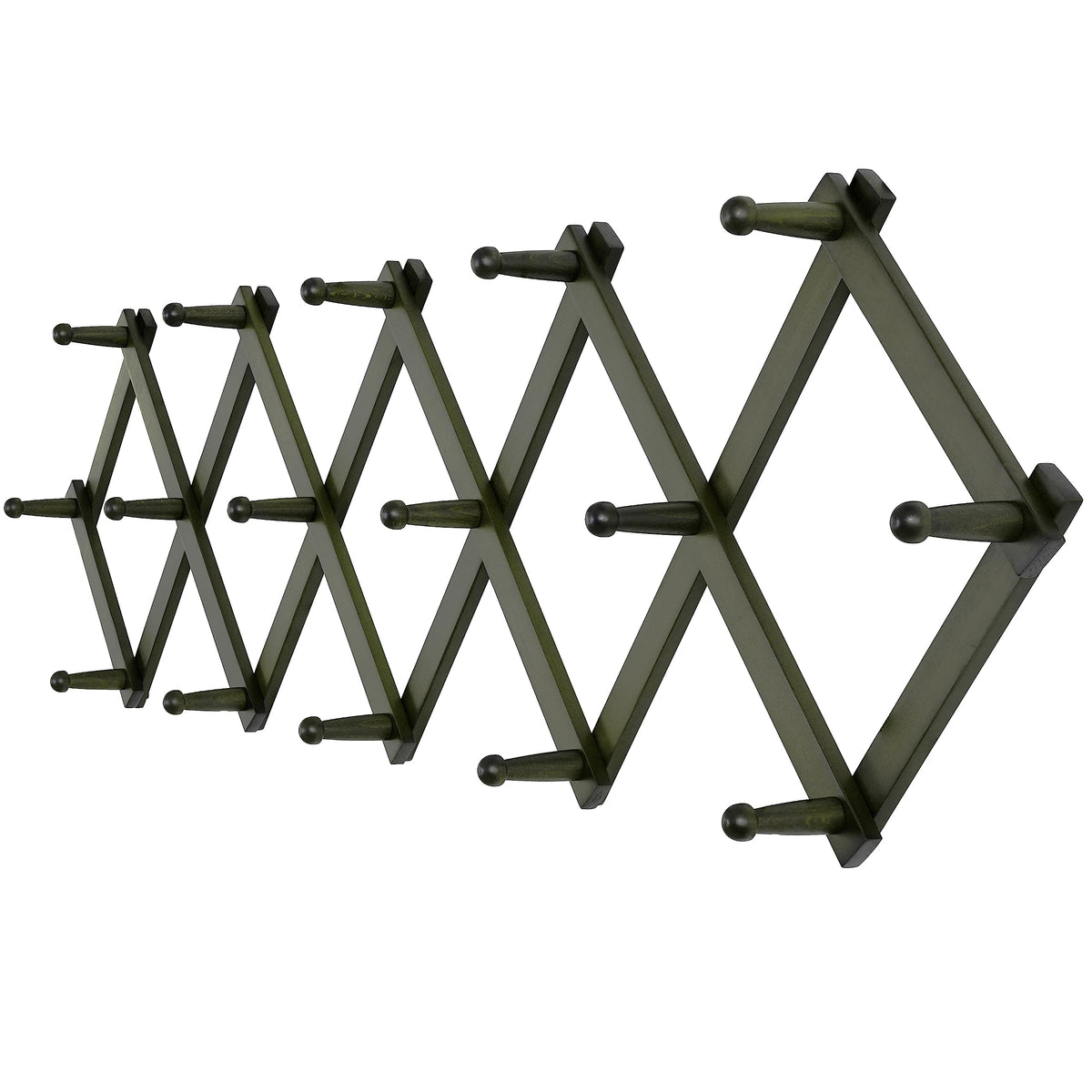 SKOLOO Hat Rack for Wall with 14 Hooks, Solid Wooden, Modern, Expandable Coat Rack Wall Mount for Coats, Hats, Bags, Baseball Caps, Natural Color