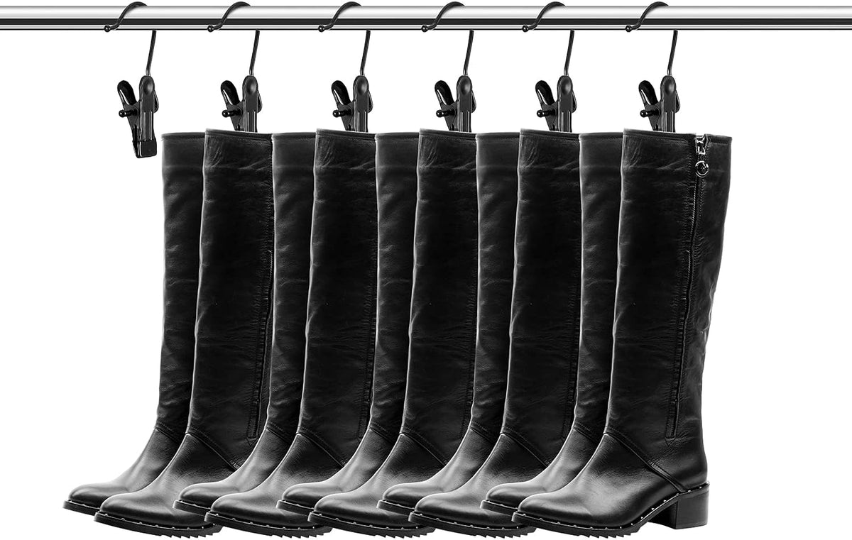 Hotop 20 Pieces Boot Hanger Clips Heavy Duty Closet Space Saving, Black